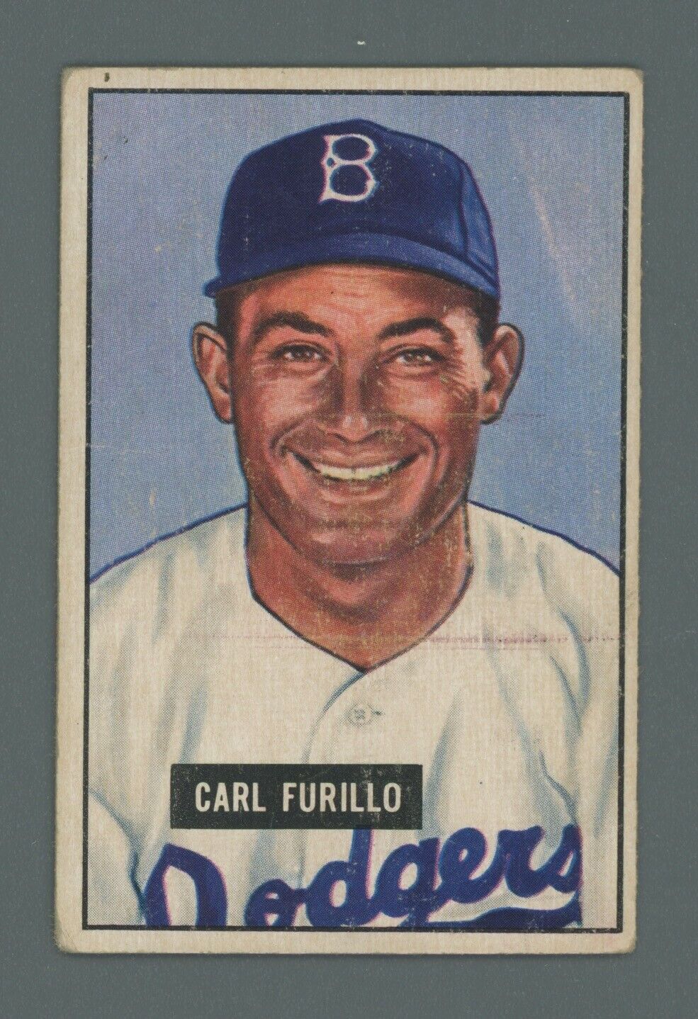 1951 Bowman #81 Carl Furillo Brooklyn Dodgers Baseball Card Vg/Ex