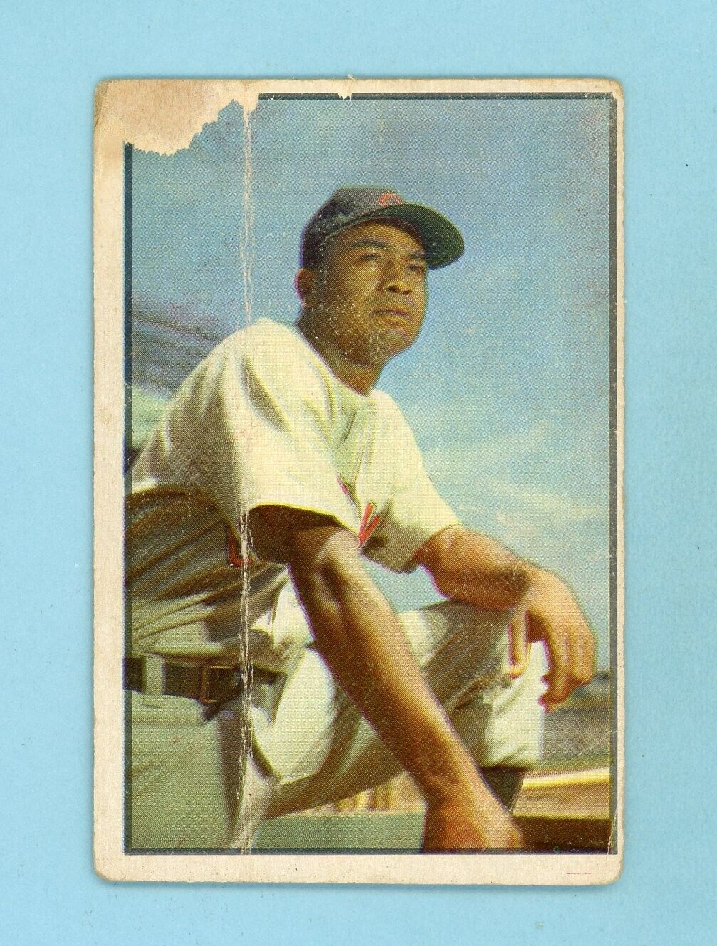 1953 Bowman Color #40 Larry Doby Cleveland Indians Baseball Card Low Grade