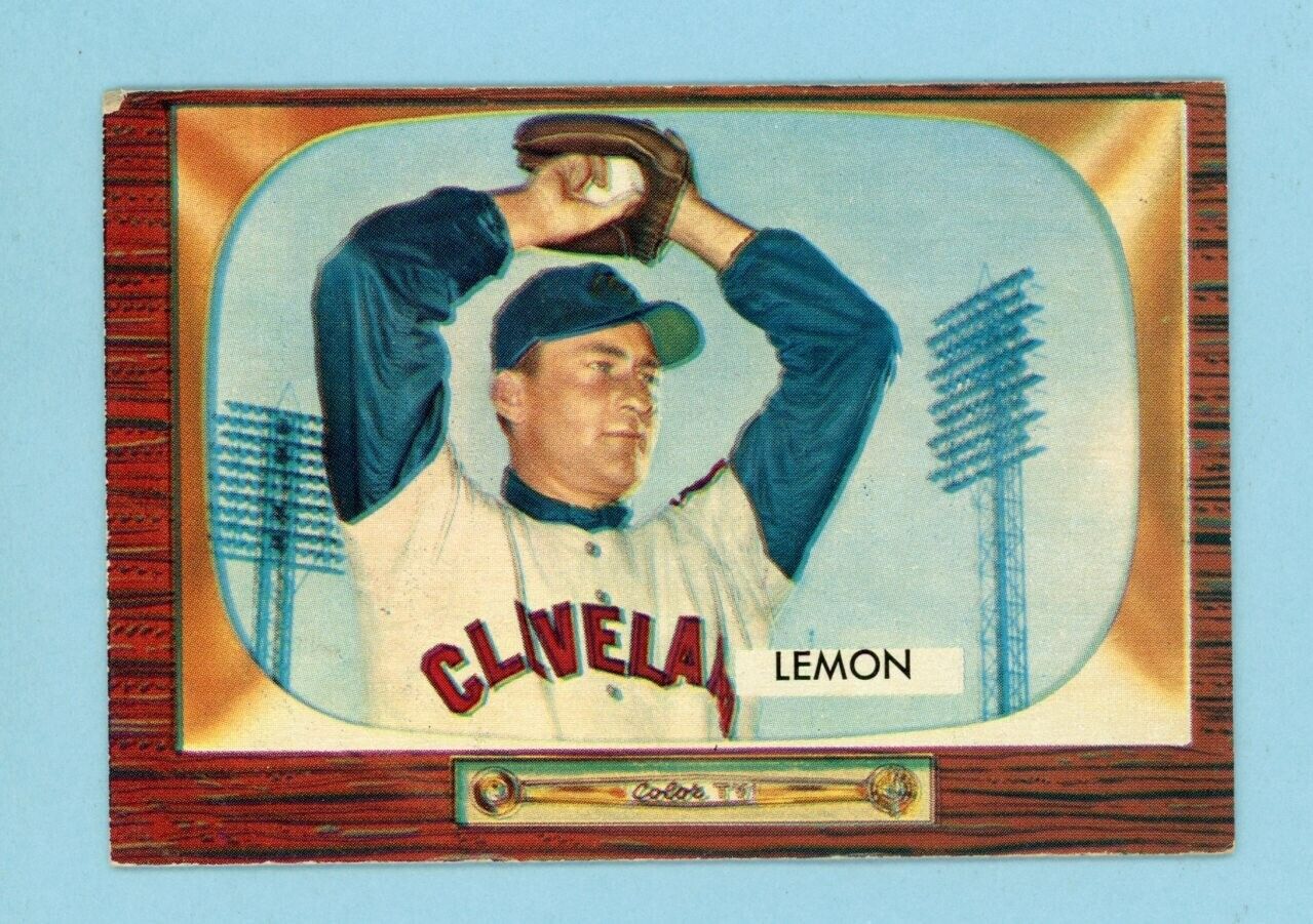 1955 Bowman #191 Bob Lemon Cleveland Indians Baseball Card TRIMMED