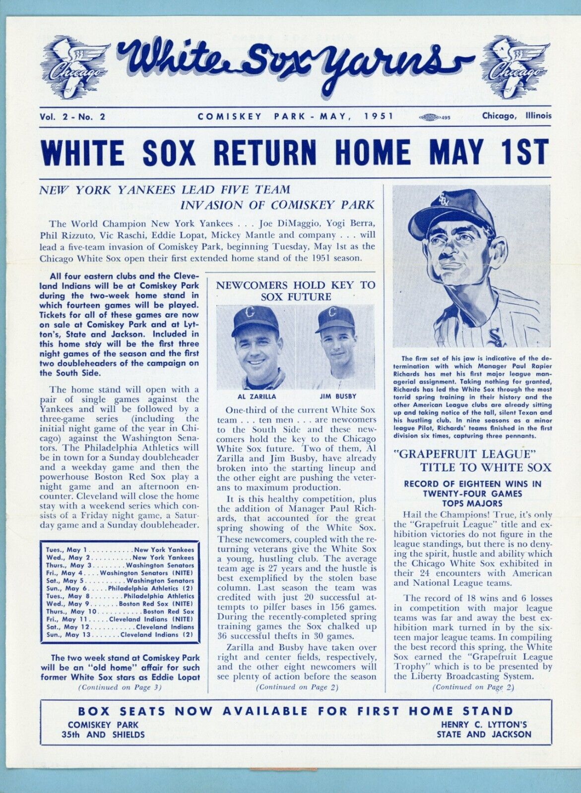 May 1951 White Sox Yarns Official Chicago White Sox Newsletter Mickey Mantle