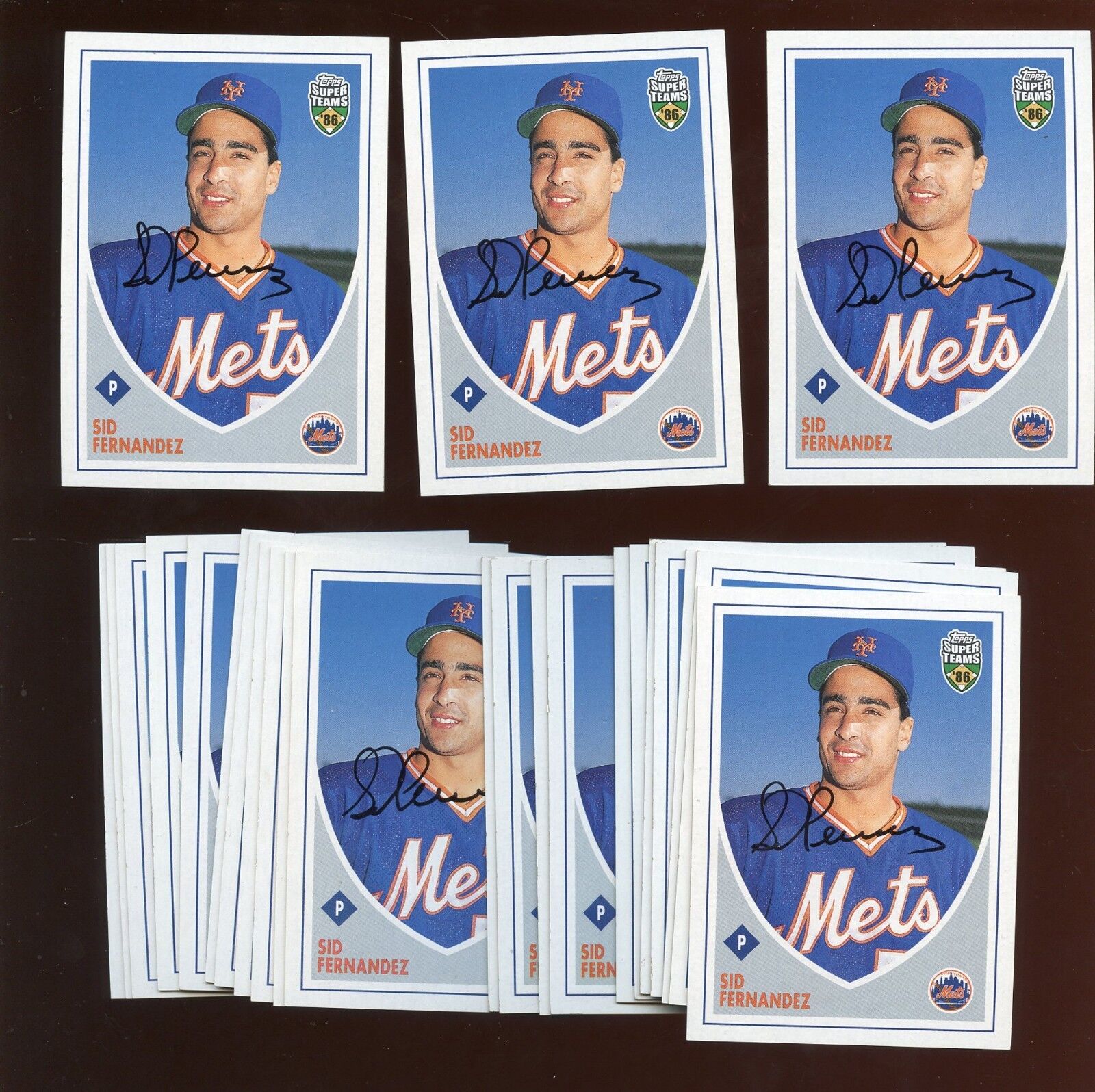 Lot of 24 2002 Topps Sid Fernandez SIGNED Baseball Cards #142  NM-MT