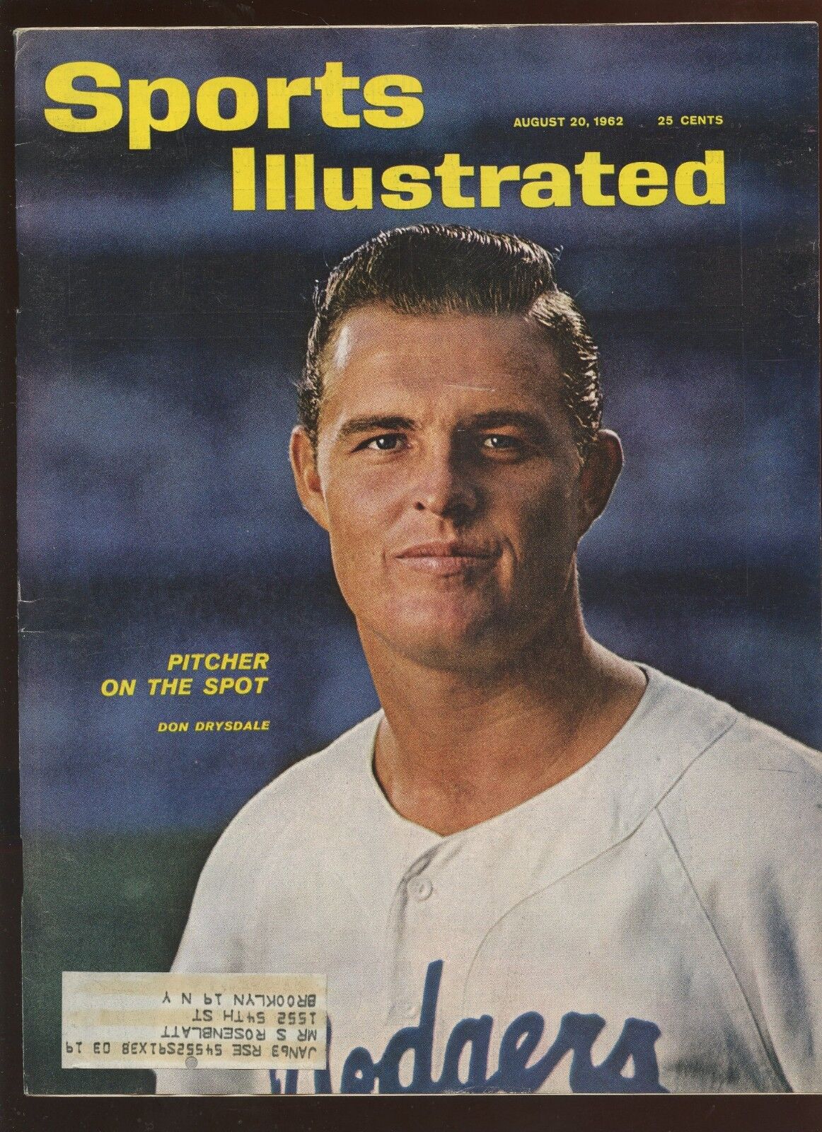 August 20 1962 Sports Illustrated MAgazine With Don Drysdale Front Cover EX