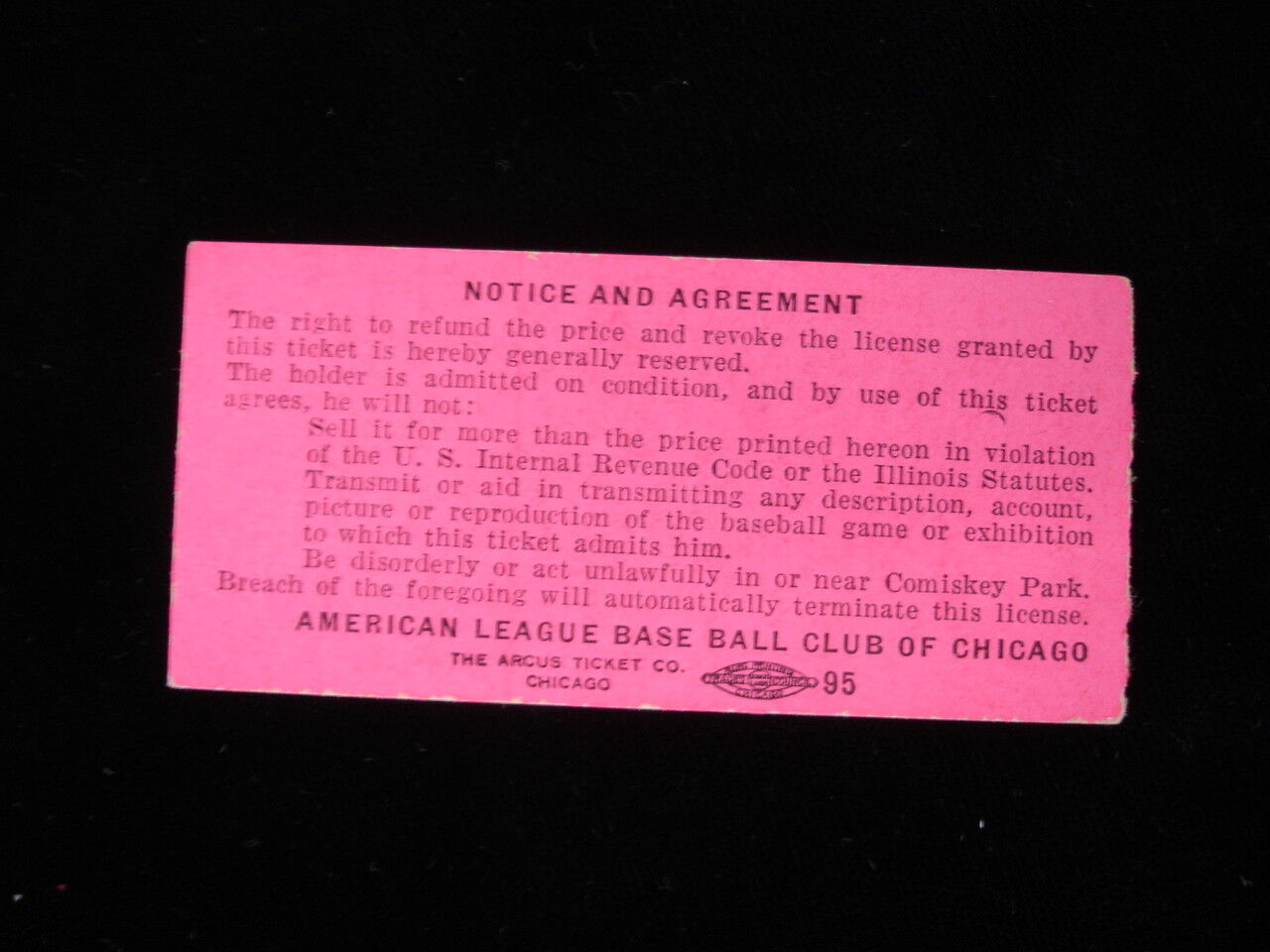 June 23, 1958 New York Yankees @ Chicago White Sox Ticket Stub