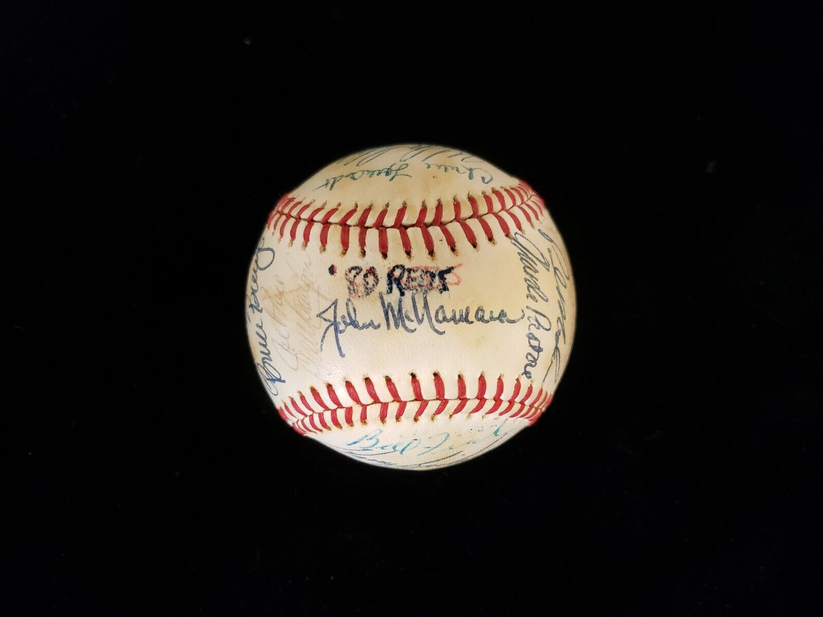 1980 Cincinnati Reds Team Signed NL Baseball - 27 Autographs