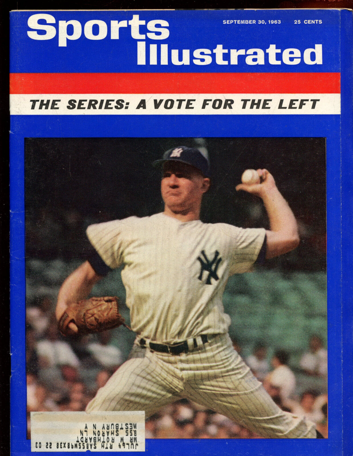 Whitey Ford Yankees Cover September 20 1963 Sports Illustrated Magazine EX ML