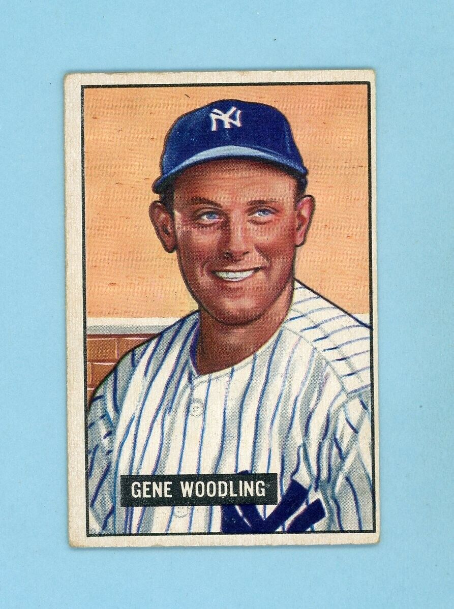 1951 Bowman #219 Gene Woodling New York Yankees Rookie Baseball Card EX