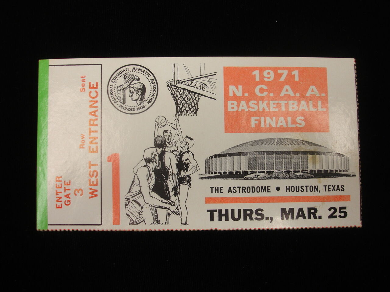 March 25, 1971 NCAA Baseball Semi Finals Ticket Stub