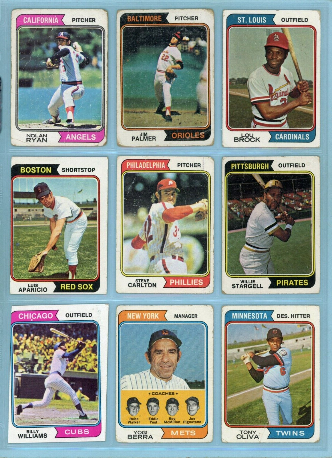 1974 Topps Lot of 12 Different Hall of Famer Baseball Cards Low Grade