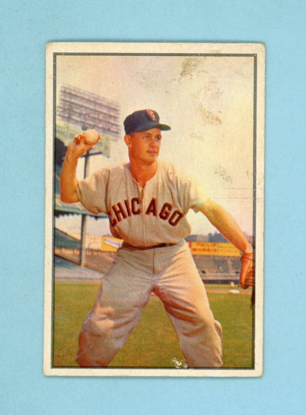 1953 Bowman Color #18 Nellie Fox Chicago White Sox Baseball Card Low Grade