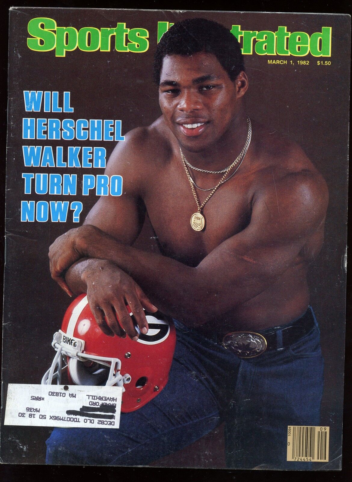 1982 Sports Illustrated Magazine With Herschel Walker Front Cover EX+