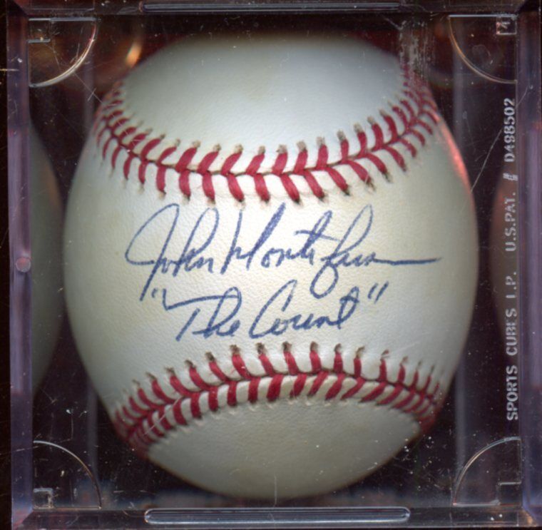 John Montefusco The Count Single Signed OAL Brown Baseball Hologram