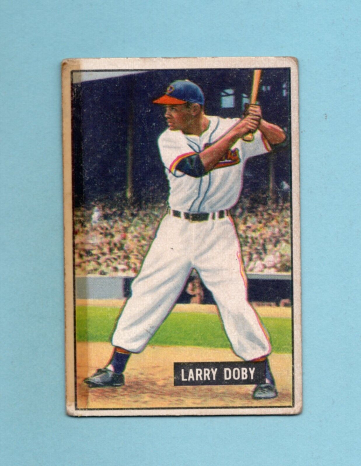 1951 Bowman #151 Larry Doby Cleveland Indians Baseball Card Low Grade