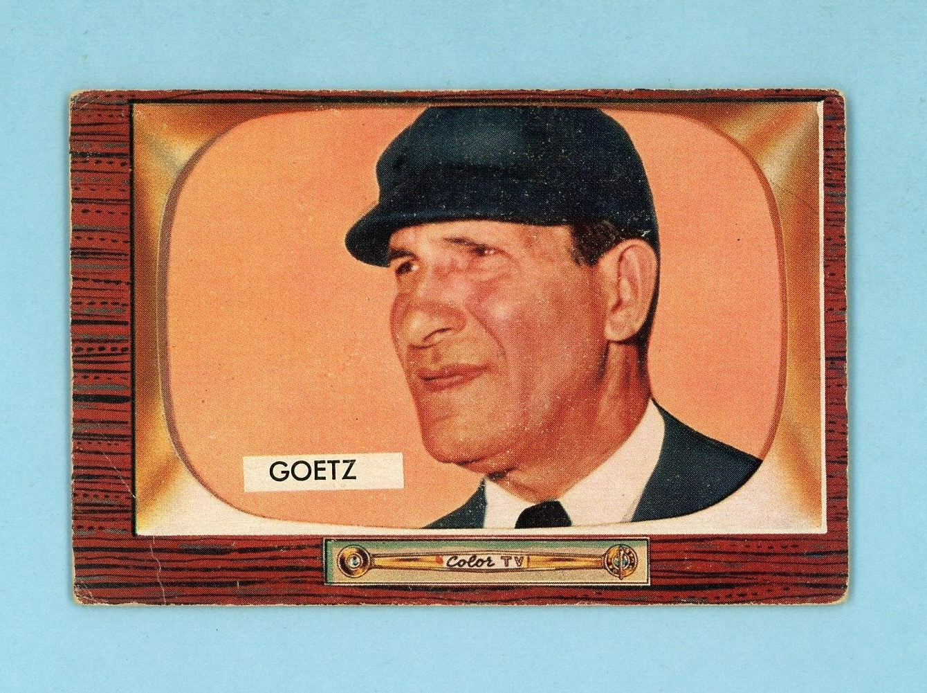 1955 Bowman #311 Larry Goetz Umpire National League Baseball Card Low Grade