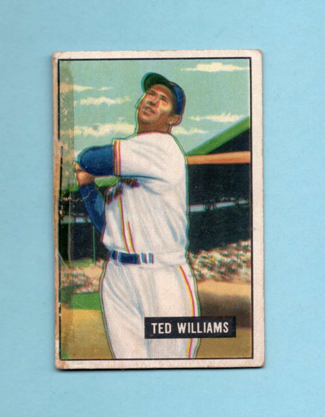 1951 Bowman #165 Ted Williams Boston Red Sox Baseball Card Low Grade