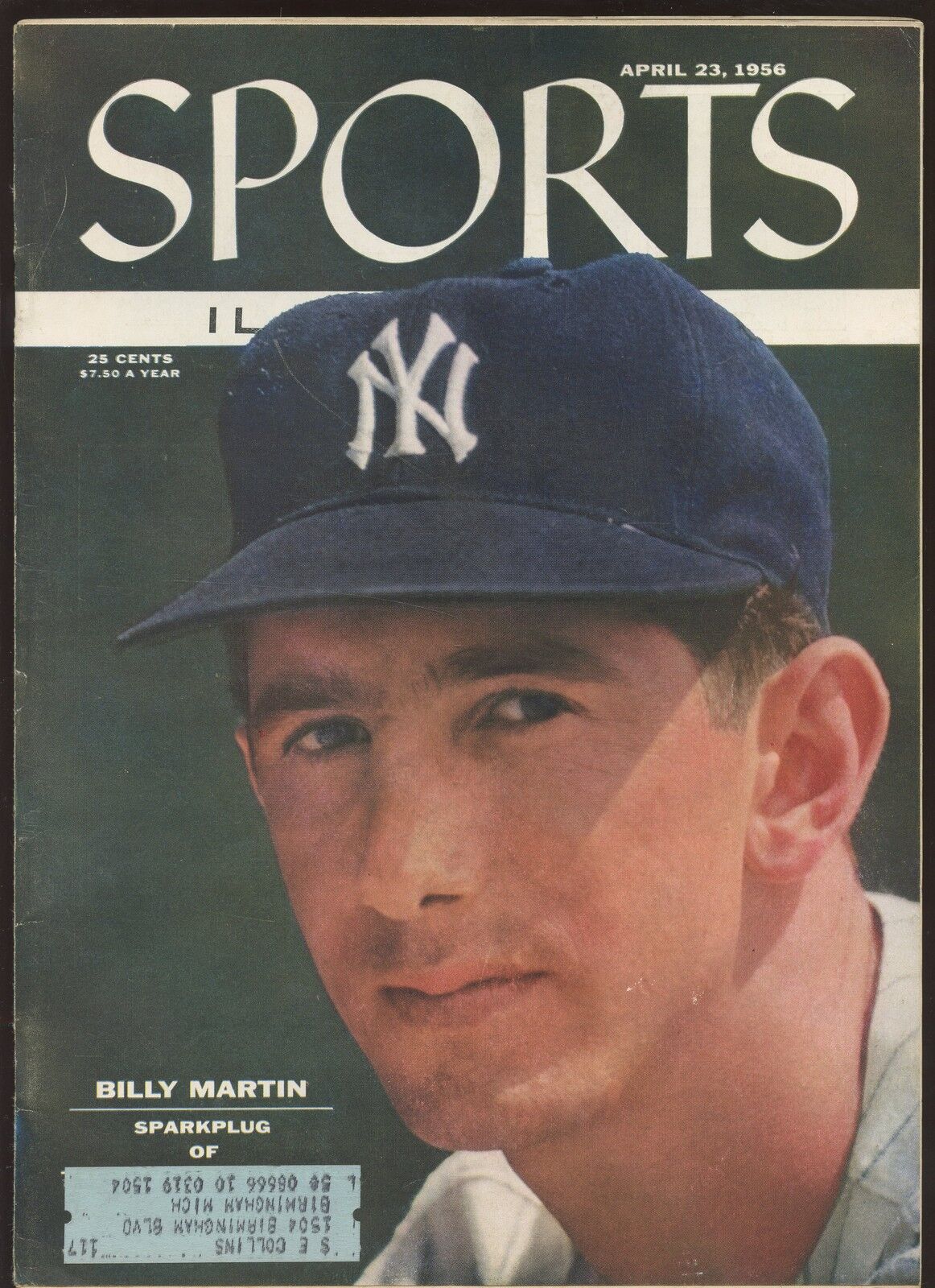 April 23 1956 Sports Illustrated Magazine Billy Martin New York Yankees Cover EX