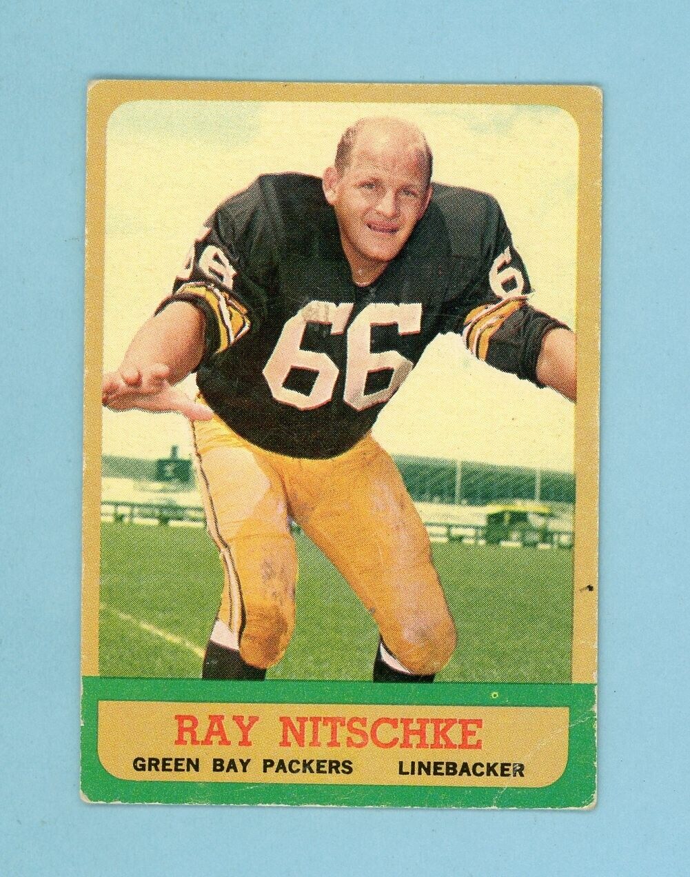 1963 Topps #96 Ray Nitschke Green Bay Packers Rookie Football Card V/E ap wk/crs