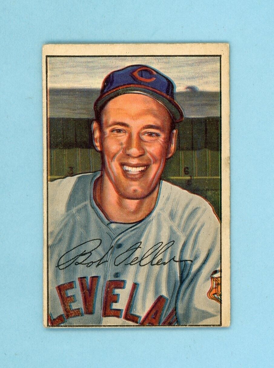 1952 Bowman #43 Bob Feller Cleveland Indians Baseball Card EX o/c