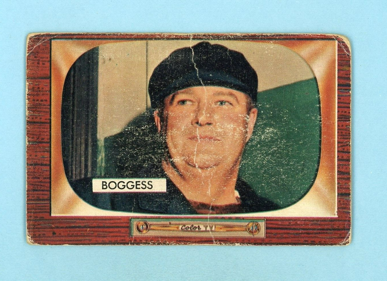 1955 Bowman #297 Dusty Boggess Umpire National League Baseball Card Low Grade