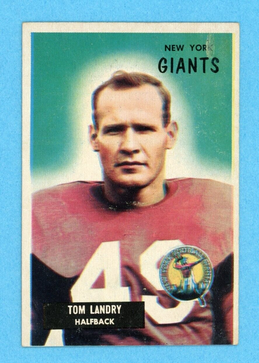 1955 Bowman #152 Tom Landry New York Giants Football Card TRIMMED