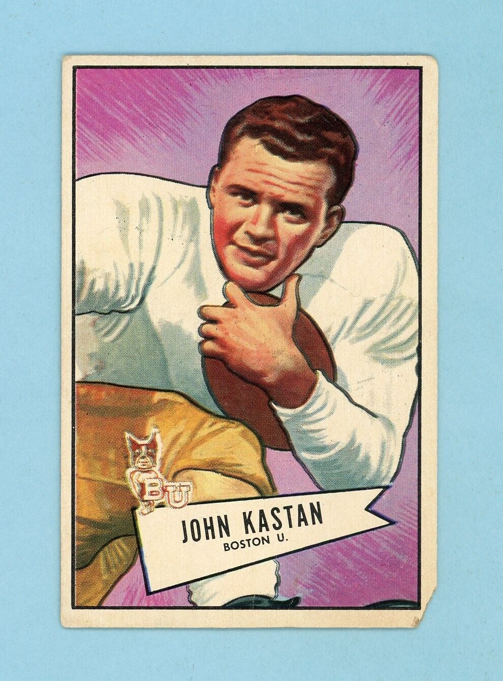 1952 Bowman Large #81 John Kastan New York Giants Football Card Low Grade