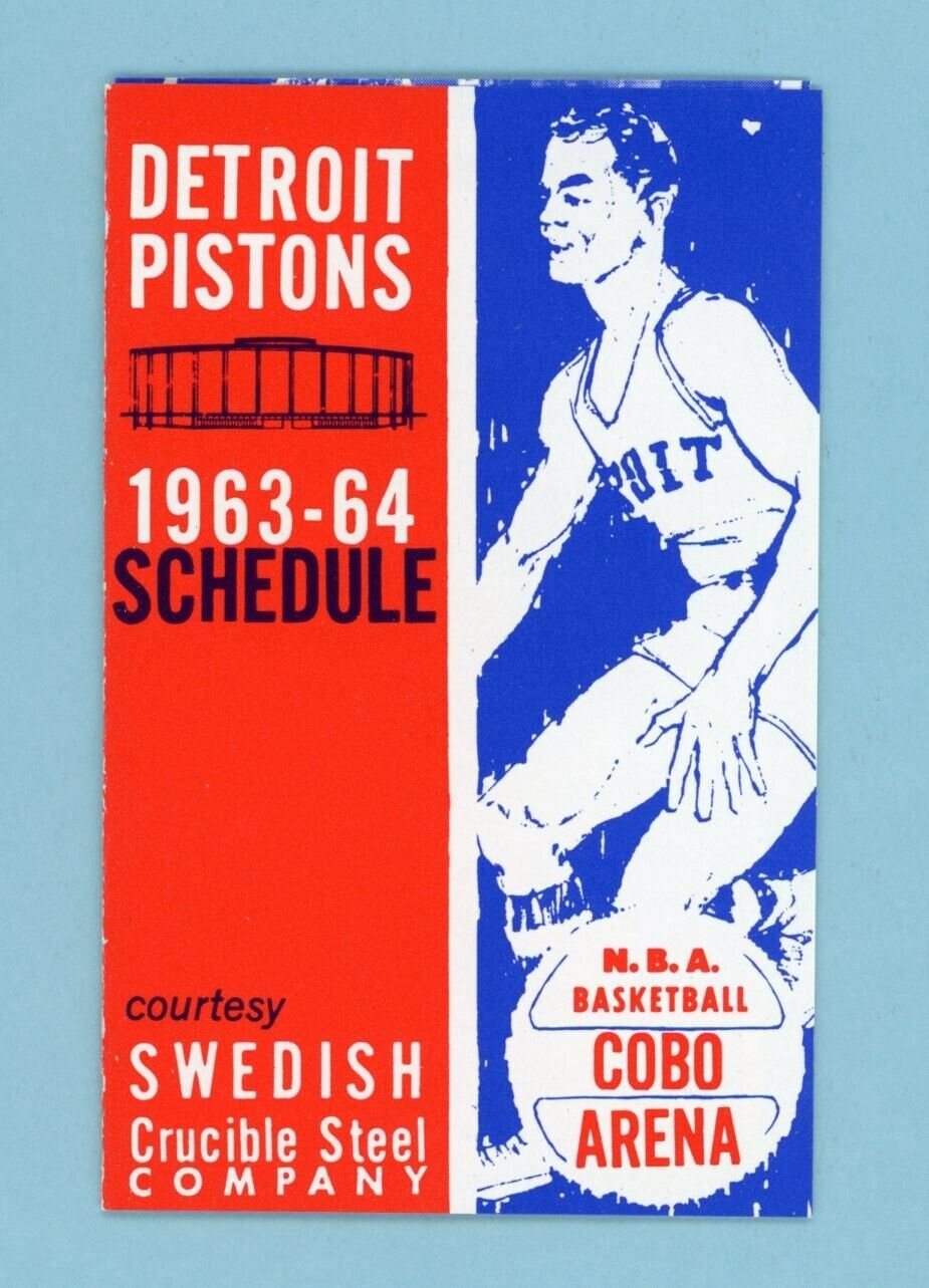 1963-64 Detroit Pistons Pocket Schedule