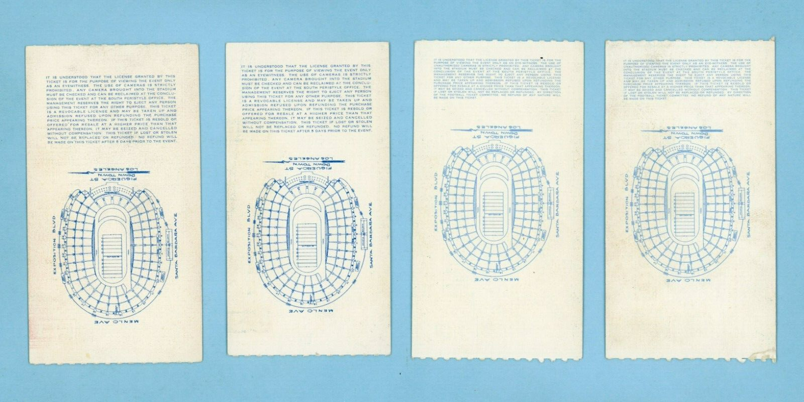 Lot of 4 Different 1948 - 1949 USC Home Game Ticket Stubs