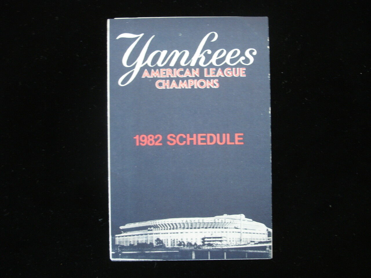 1982 New York Yankees Official Schedule