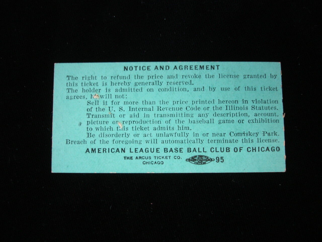 June 29, 1958 Washington Senators @ Chicago White Sox Ticket Stub