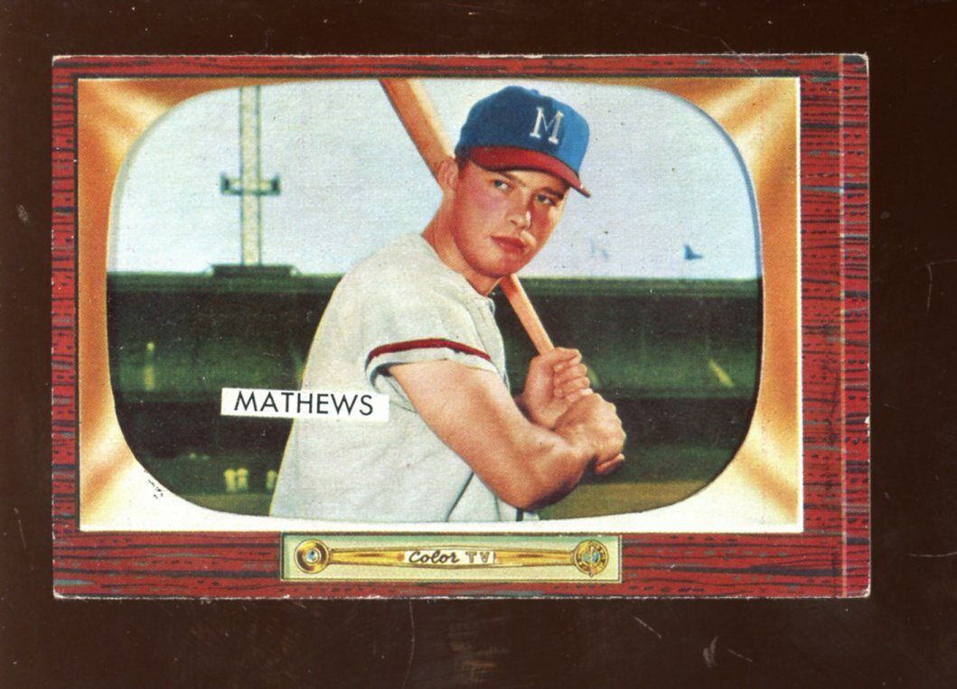 1955 Bowman Baseball Card #103 Ed Mathews EX