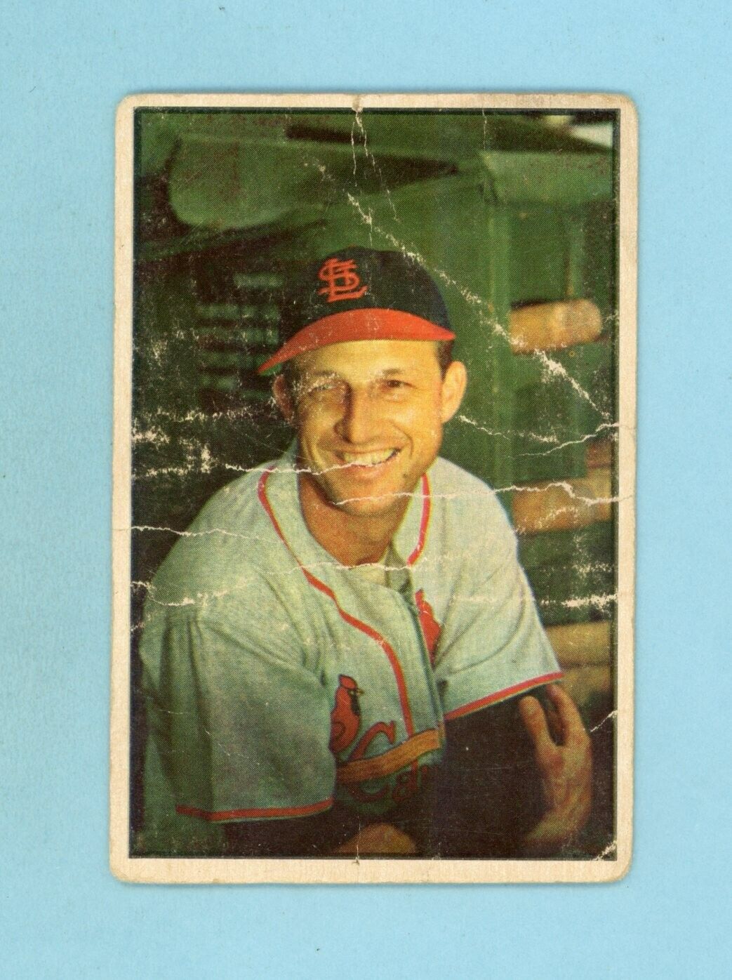 1953 Bowman Color #32 Stan Musial St. Louis Cardinals Baseball Card Low Grade