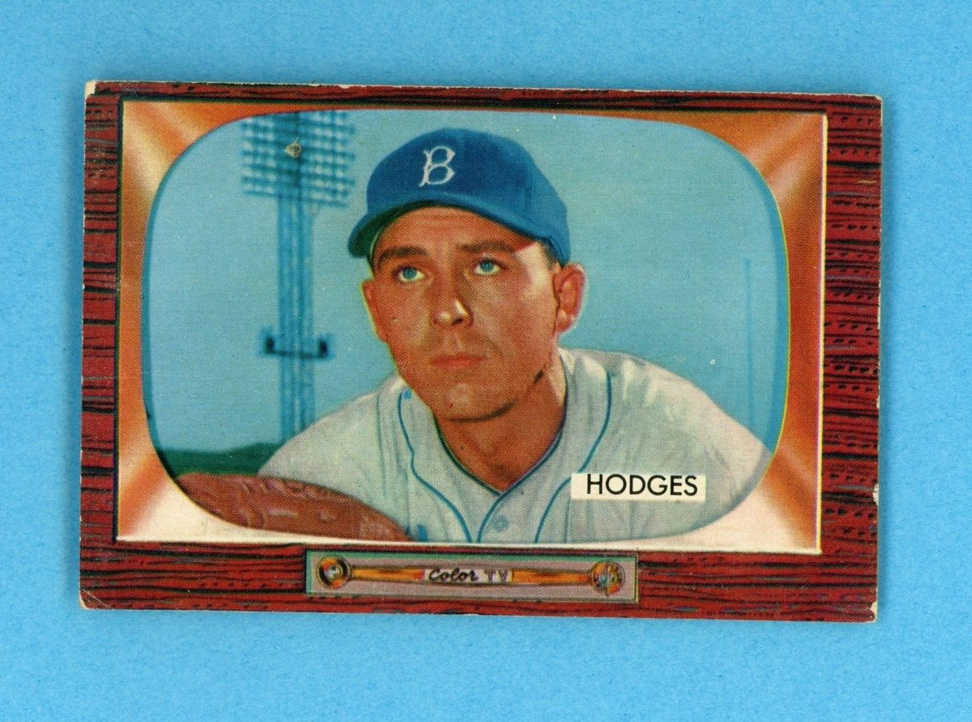 1955 Bowman #158 Gil Hodges Brooklyn Dodgers Baseball Card Vg/Ex app cres