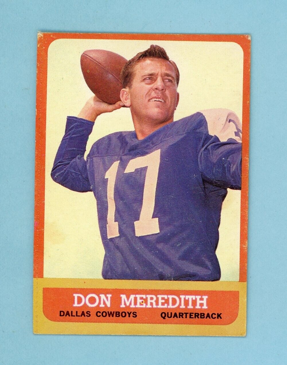 1963 Topps #74 Don Meredith Dallas Cowboys Football Card EX - EX+