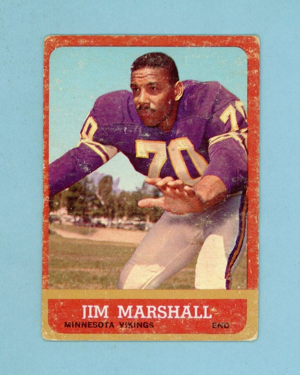 1963 Topps #107 Jim Marshall Minnesota Vikings Rookie Football Card Low Grade