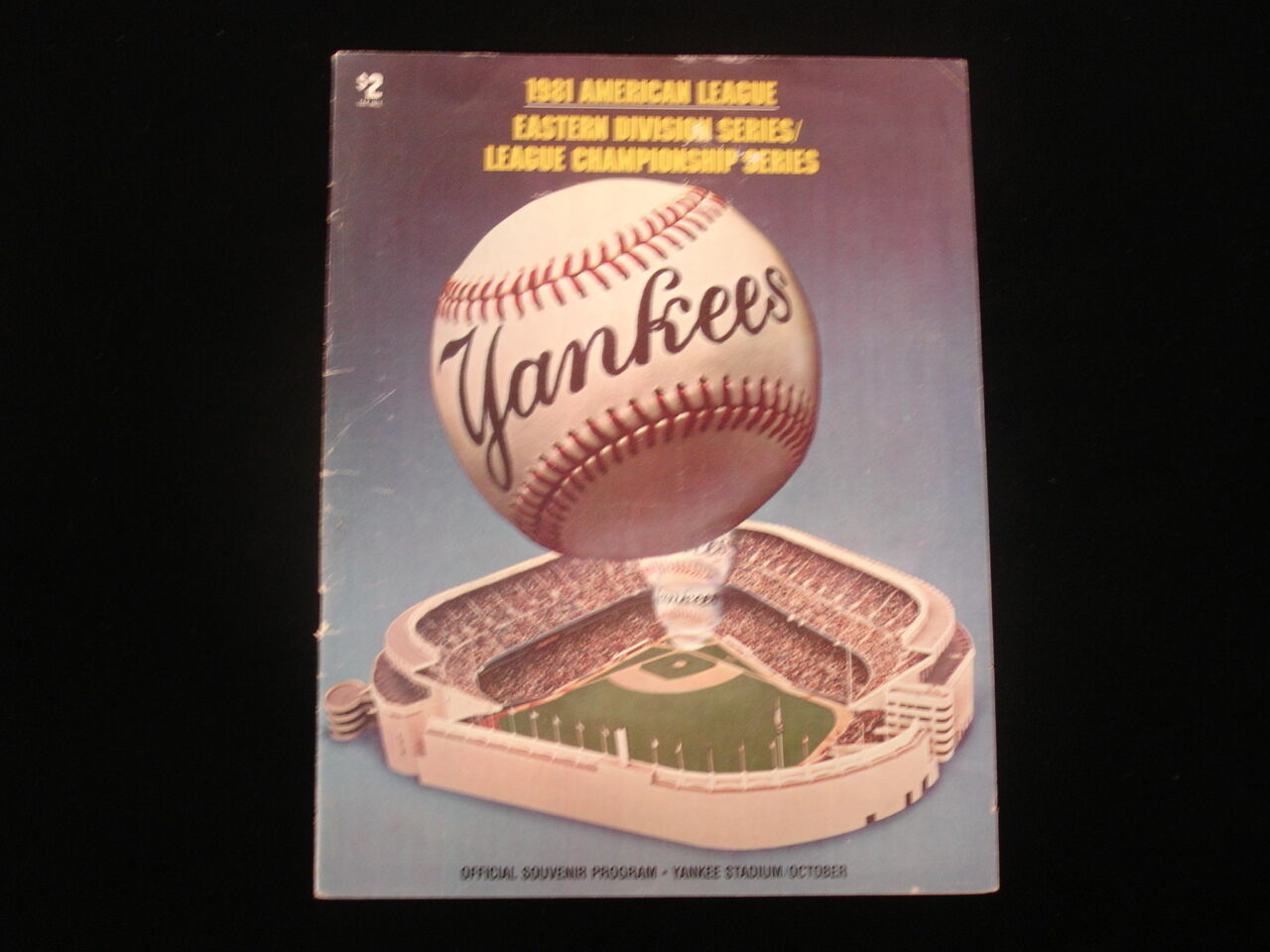 1981 ALCS Milwaukee Brewers @ NY Yankees Program - VG-EX