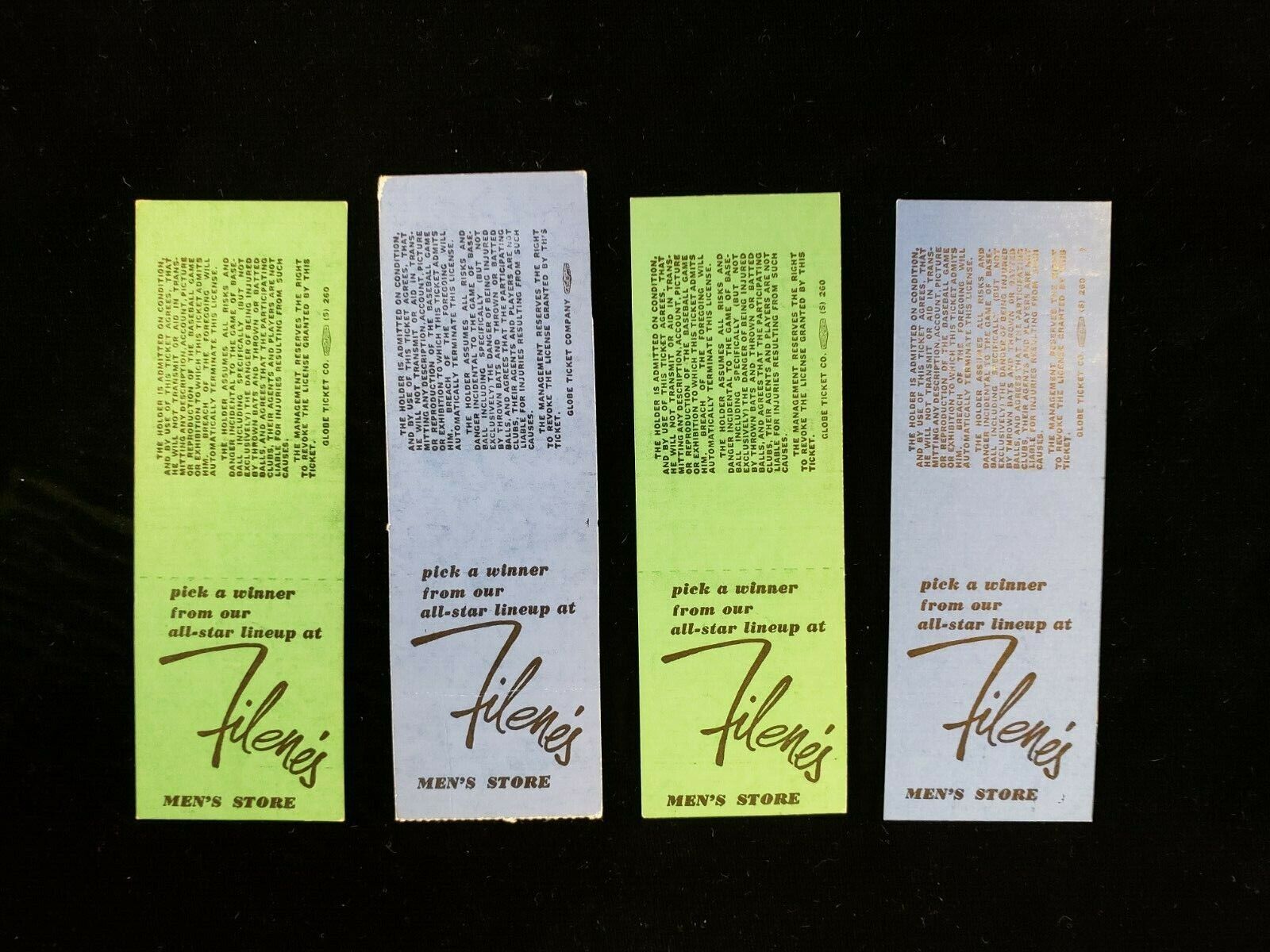 Lot of 4 Different 1972 Boston Red Sox Full Tickets - Home Games