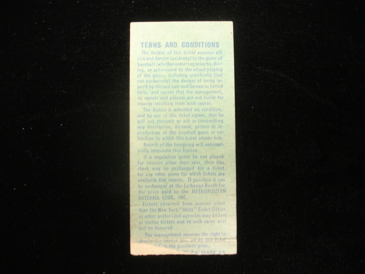 May 27, 1970 St. Louis Cardinals @ New York Mets Ticket Stub