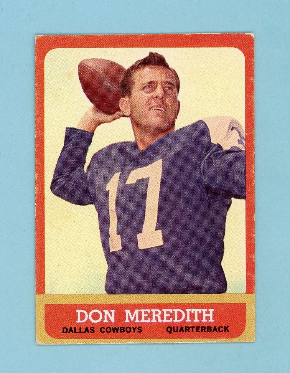 1963 Topps #74 Don Meredith Dallas Cowboys Football Card EX flw