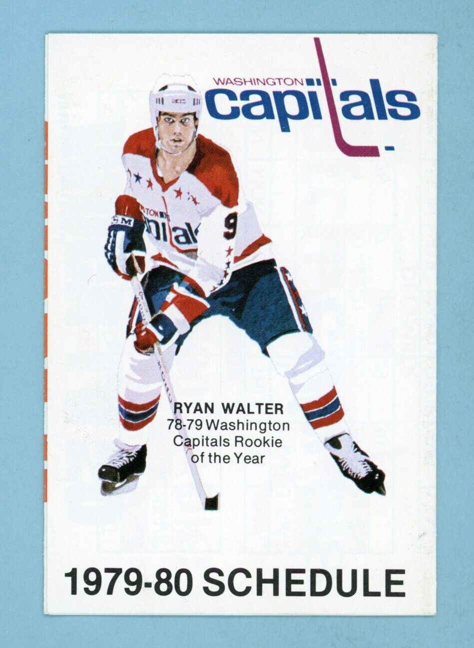 1979-80 Washington Capitals Pocket Schedule Ryan Walter on Cover