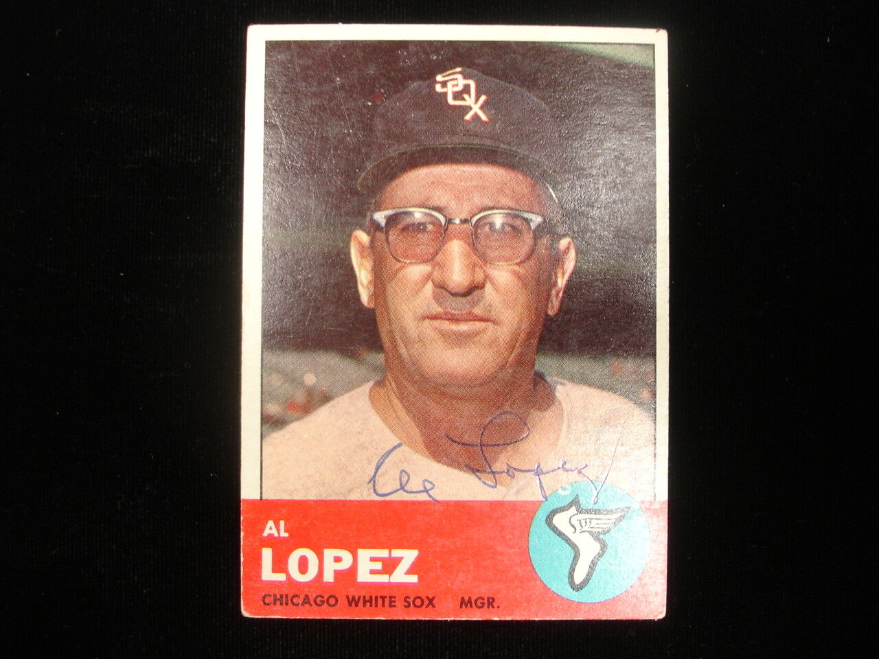 1963 Topps #458 Al Lopez Chicago White Sox Card - Autographed