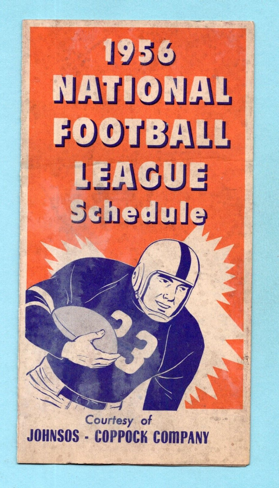 1956 National Football League (NFL) Medium Size Pocket Type Schedule