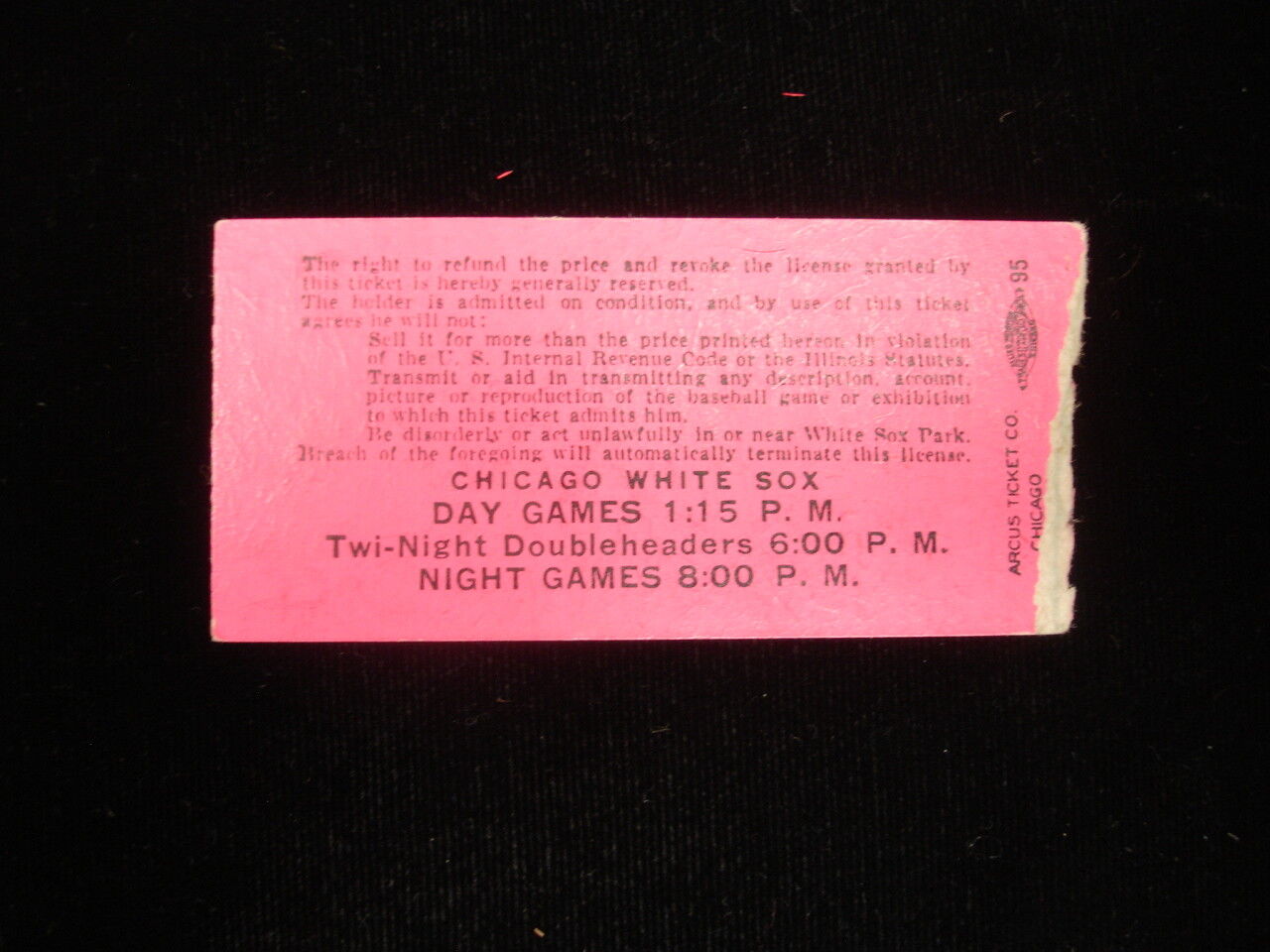 August 25, 1970 Washington Senators @ Chicago White Sox Ticket Stub