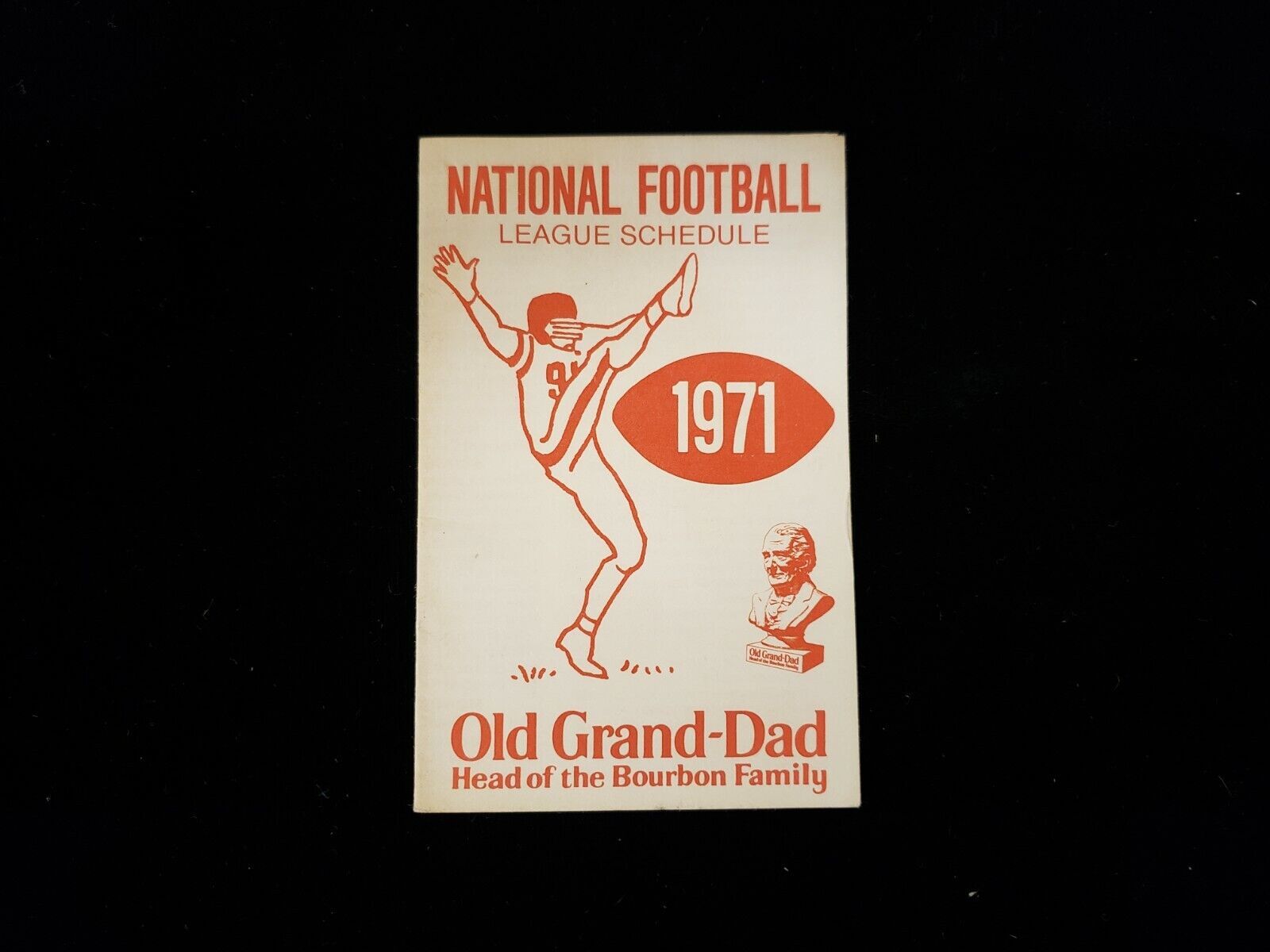 1971 NFL Football Schedule - Pocket Size Fold-Out