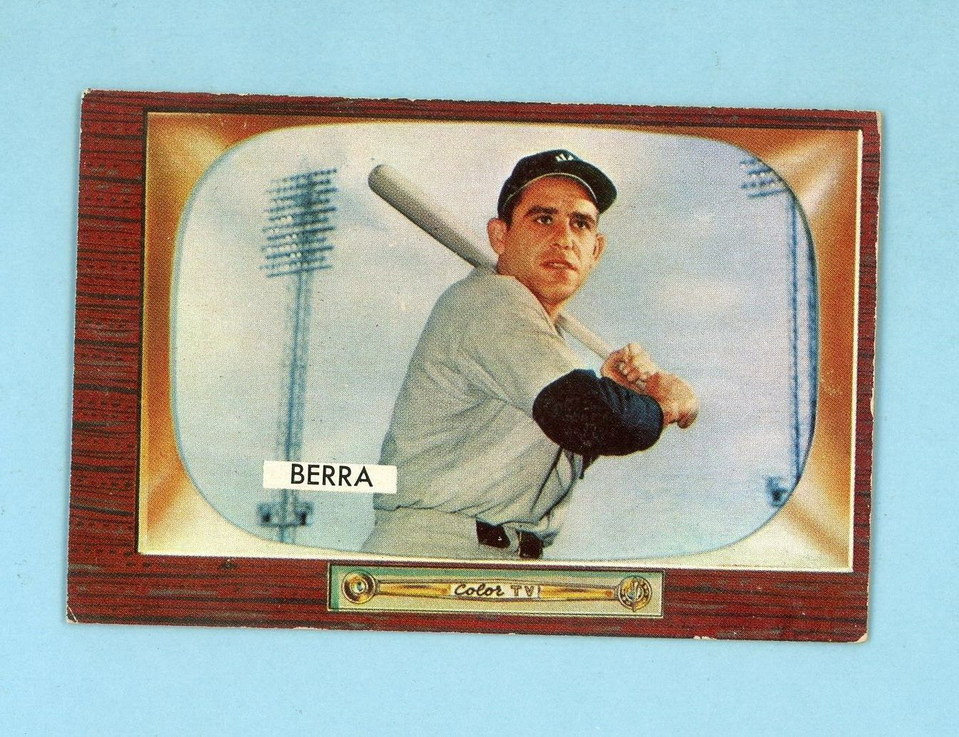 1955 Bowman #168 Yogi Berra New York Yankees Baseball Card EX o/c