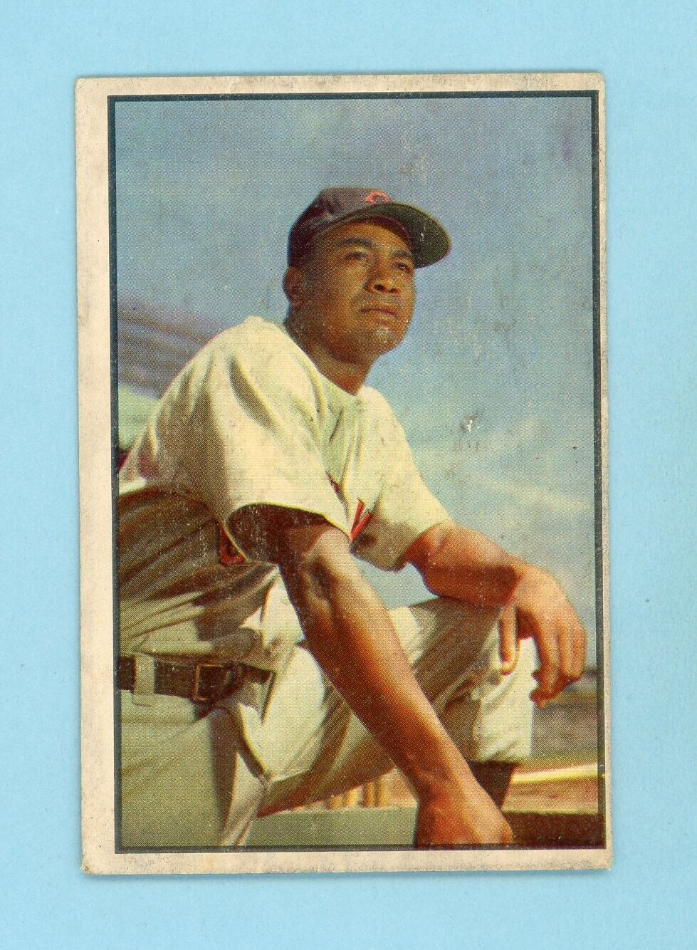 1953 Bowman Color #40 Larry Doby Cleveland Indians Baseball Card Low Grade