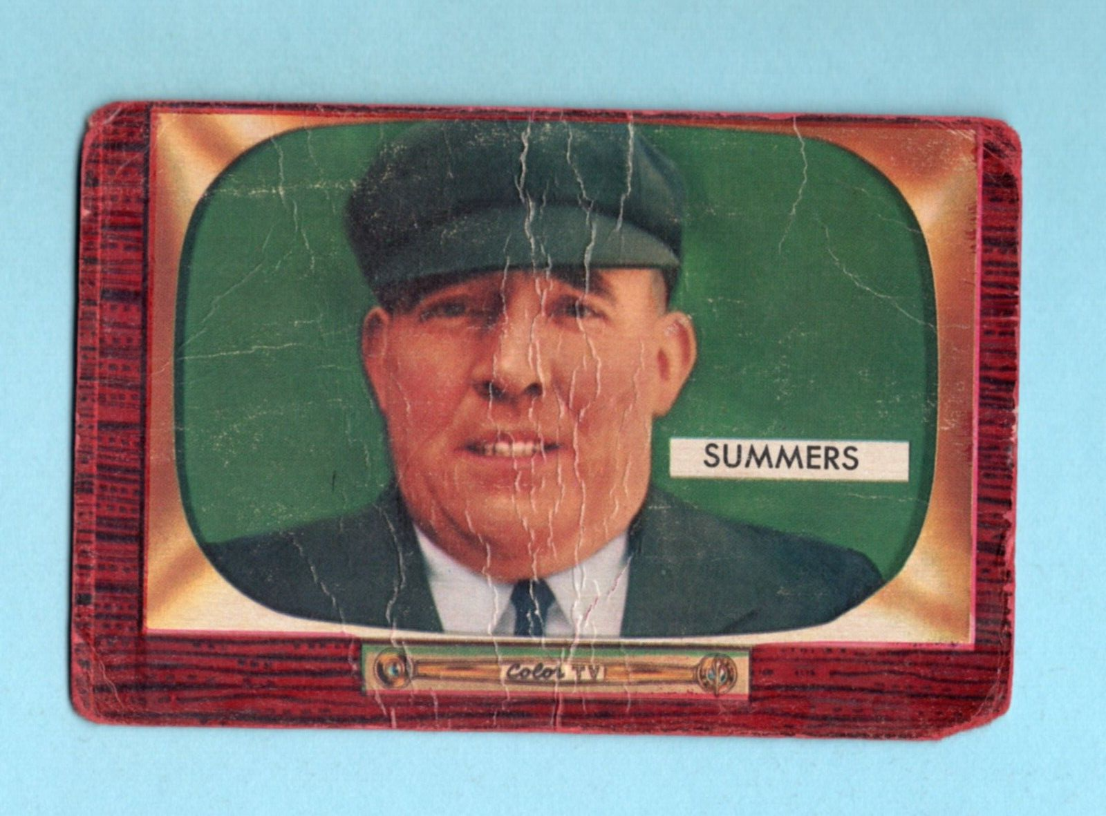 1955 Bowman #317 Bill Summers American League Umpire Baseball Card Low Grade