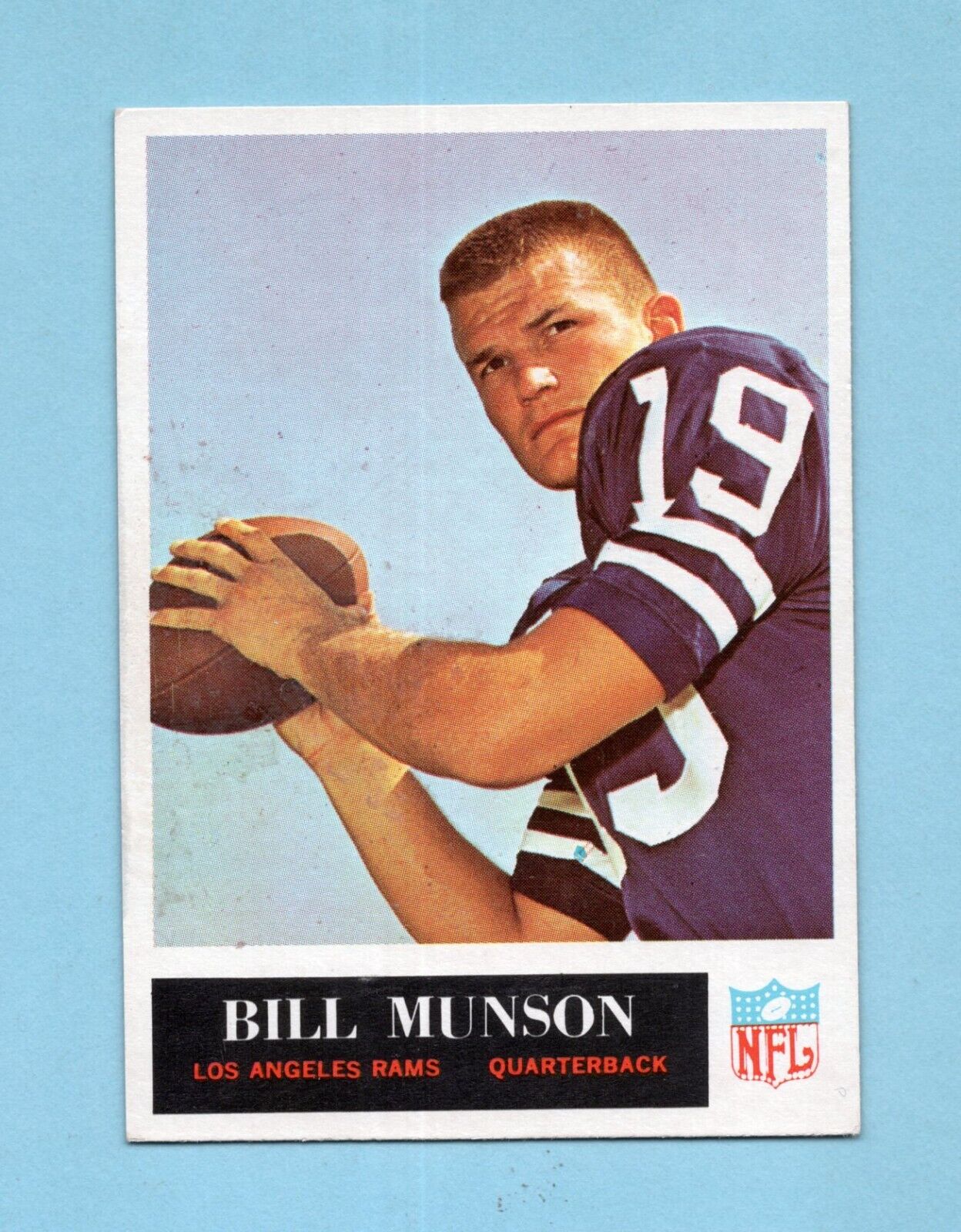 1965 Philadelphia #93 Bill Munson Los Angeles Rams Rookie Football Card Ex/Mt