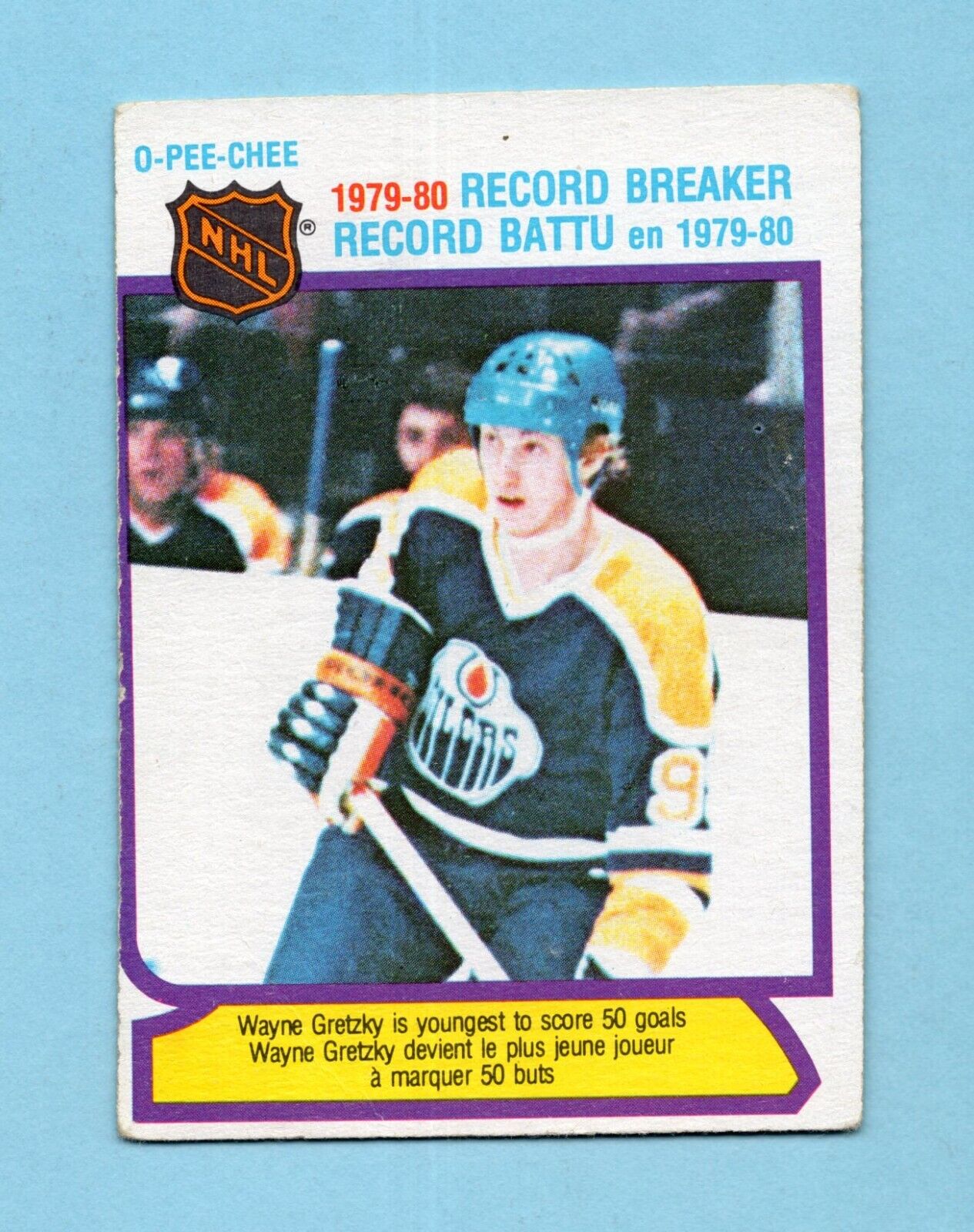 1980-81 OPC #3 Wayne Gretzky Record Breaker Edmonton Oilers Hockey Card LG