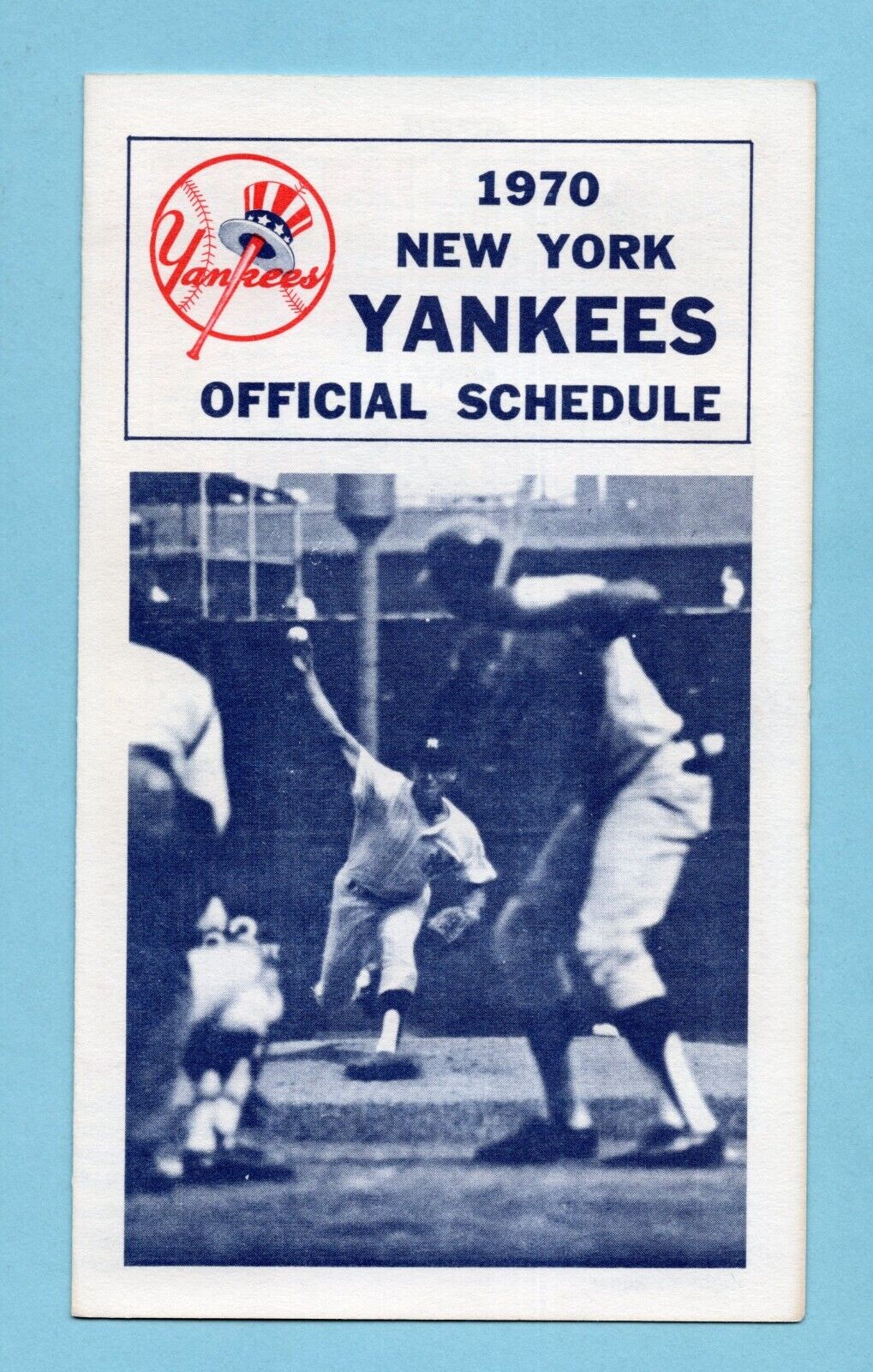 1970 New York Yankees Schedule Booklet Mel Stottlemyre & Tony Oliva on Cover