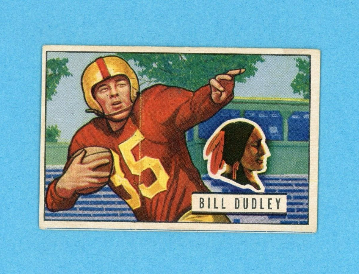 1951 Bowman #144 Bill Dudley Washington Redskins Football Card EX prt lns