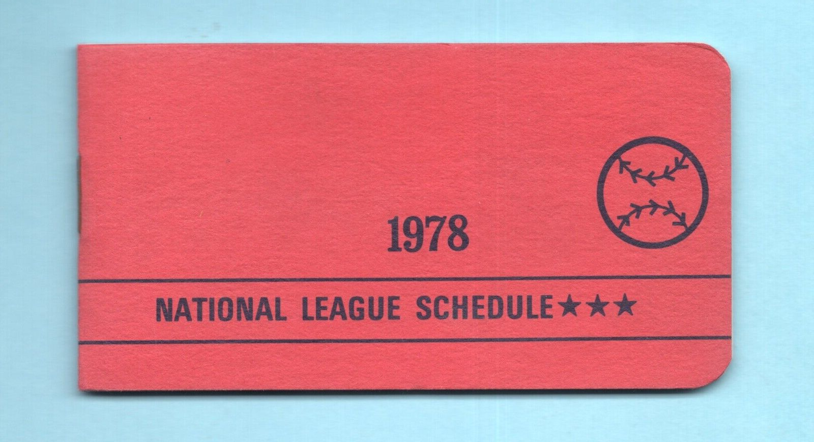 1978 Official National League Booklet Type Schedule